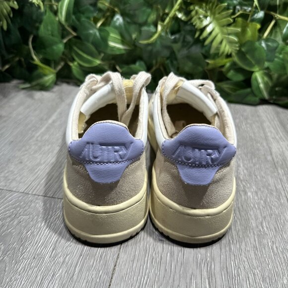 AUTRY Women’s ‘Medalist’ Low Leather & Suede Sneakers White Powder 38 / 8 $260+ - Picture 5 of 10
